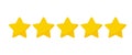 Yellow five stars quality rating icons