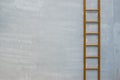 Yellow fixed ladder on concrete wall