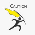 Yellow flag caution Royalty Free Stock Photo