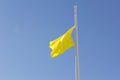 Yellow Flag at Half Mast Royalty Free Stock Photo