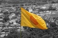 Yellow flag is a symbol of Buddhism in Thailand.