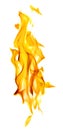 Yellow flame column isolated on white Royalty Free Stock Photo