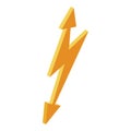 Yellow flash bolt icon, isometric style