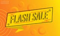 yellow flash sale banner on a memphis style background. suitable for advertising badges, Royalty Free Stock Photo