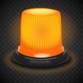 Yellow flasher icon, realistic style