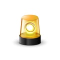 Yellow flashing police beacon alarm. Police light siren emergency equipment. Danger flash ambulance beacon Royalty Free Stock Photo