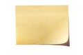 Yellow flat sticky post note isolated on white Royalty Free Stock Photo