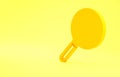Yellow Flea search icon isolated on yellow background. Minimalism concept. 3d illustration 3D render