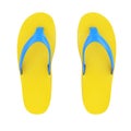 Yellow Flip Flops Sandals. 3d Rendering