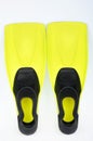 Yellow flippers for diving Royalty Free Stock Photo