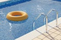 Yellow float floating in a pool. Summer concept. 3d illustration Royalty Free Stock Photo