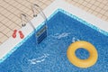 Yellow float floating in a pool. Summer concept. 3d illustration Royalty Free Stock Photo