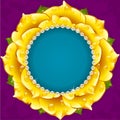 Yellow Floral Circle Frame