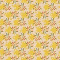 Yellow floral summertime seamless vector pattern