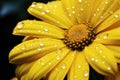 Yellow flower with dew drops Royalty Free Stock Photo