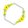 Yellow flower frame vector illustration suitable for summer template design Royalty Free Stock Photo