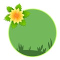 Yellow flower and green leaves spring banner Royalty Free Stock Photo