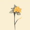 Yellow Flower Illustration With Realism And Surrealistic Elements