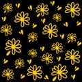 Yellow Flower Seamless Patterns Royalty Free Stock Photo