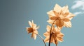 Vintage Sepia-toned Flowers Against Blue Sky