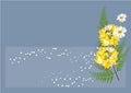 Yellow flowers circle bouquet on white background, illustration Royalty Free Stock Photo