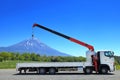 Truck Crane & Mount Fuji Royalty Free Stock Photo