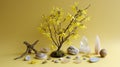 Yellow Flowers and Rocks Royalty Free Stock Photo