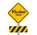 Flu Shot Ahead Sign Royalty Free Stock Photo