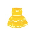 Yellow fluffy dress with little bow. Cute clothing for toddler girl. Stylish children s. Baby fashion. Adorable apparel