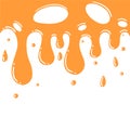 Yellow fluid drops down, honey or caramel melting