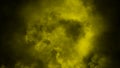 Yellow fog and mist effect on black background. Smoke texture. Design element Royalty Free Stock Photo