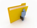 Yellow Folder With Businessman