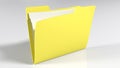Yellow folder containing papers - 3D rendering Royalty Free Stock Photo