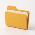 Yellow folder with documents inside, simple and clean design Royalty Free Stock Photo