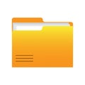 Yellow folder files. Document symbol. Computer interface. Vector illustration. Royalty Free Stock Photo