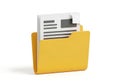 Yellow folder holding documents and papers Royalty Free Stock Photo