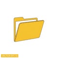 Yellow Folder Icon, Document Storage and Organization Symbol, Digital File, vector design Generative AI Royalty Free Stock Photo
