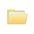 Yellow Folder Icon with Documents Inside: Vector Illustration of File Organization Royalty Free Stock Photo