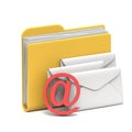 Yellow folder icon Mails 3D