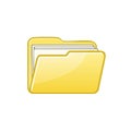 Yellow Folder Icon with Papers inside Representing File Organization and Document Management Royalty Free Stock Photo