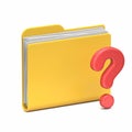 Yellow folder icon Question mark 3D