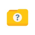 Yellow folder icon with question mark displaying lost data
