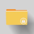 Yellow folder with locked Royalty Free Stock Photo