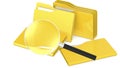 Yellow folder and magnifying glass Royalty Free Stock Photo