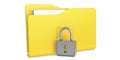 Yellow folder with padlock. Data security concept Royalty Free Stock Photo