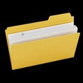 Yellow folder with papers Royalty Free Stock Photo