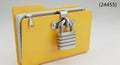 Yellow Folder Secured with Zipper and Padlock Symbolizing Data Security and Confidentiality Royalty Free Stock Photo
