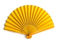 Yellow folding fan isolated on white background. AI Generative Royalty Free Stock Photo