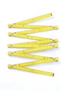 Yellow folding measuring stick