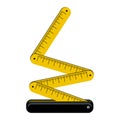 Yellow folding pocket meter, measuring tool